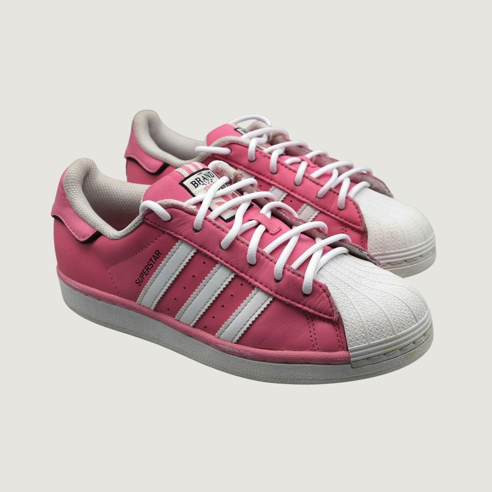 Adidas Superstar Shoes Size 5 Pink White Shell Toe Leather Sneakers IE0863